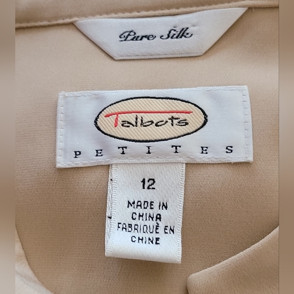 Talbots Petites 100% Silk Button Down Blouse – Size 12 Petite (Fits L Petite) - Picture 4 of 6